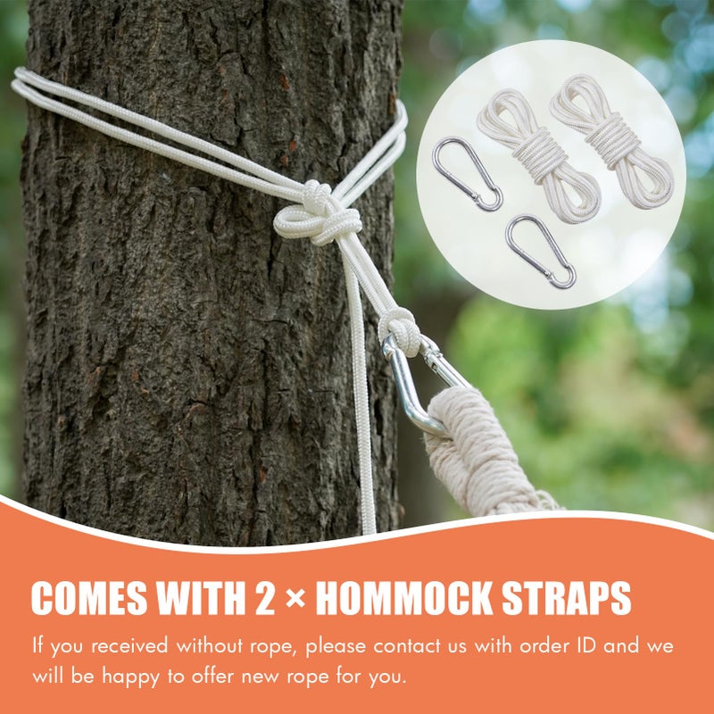 INNO STAGE 2 Persons Hammock with Tree Straps - Brazilian Double Hammock  Portable Hanging Camping Bed for Patio  Backyard  Porch  Outdoor and Indoor Use - Soft Cotton Hammock with Carrying Bag - Image 5